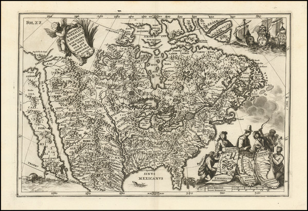 22-North America and California as an Island Map By Heinrich Scherer