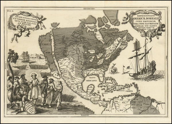 32-North America and California as an Island Map By Heinrich Scherer