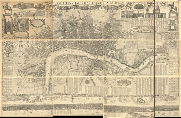 80-London Map By Robert Morden / Philip Lea / London Topographical Society