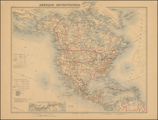 85-North America Map By Furne, Jouvet et Cie