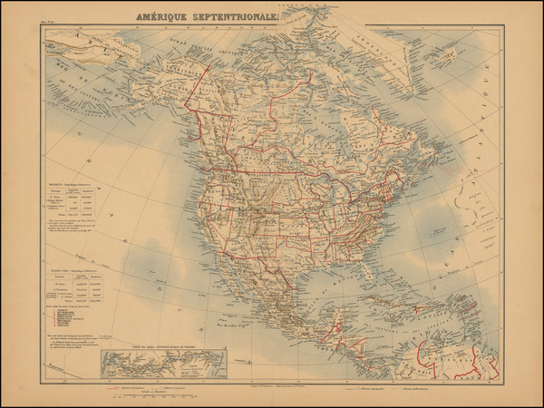 20-North America Map By Furne, Jouvet et Cie