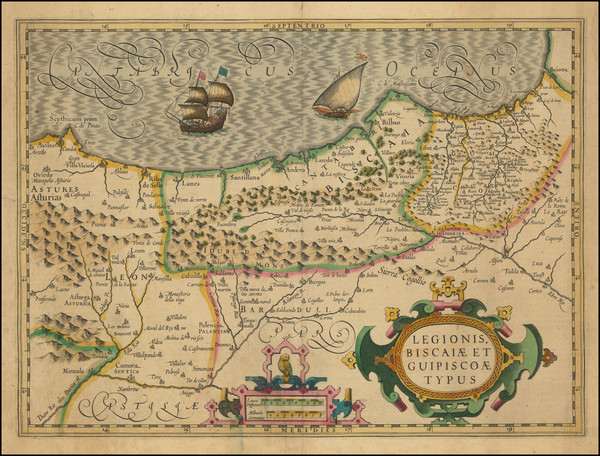 27-Spain Map By Jodocus Hondius