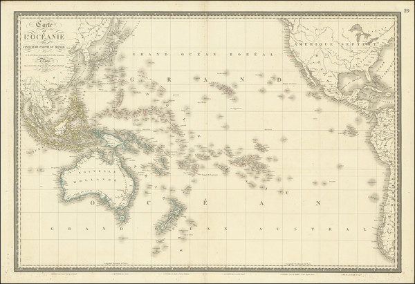 43-Australia & Oceania, Pacific, Oceania, Hawaii and Other Pacific Islands Map By Adrien-Huber