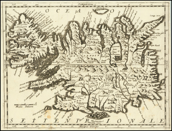 27-Iceland Map By Vincenzo Maria Coronelli