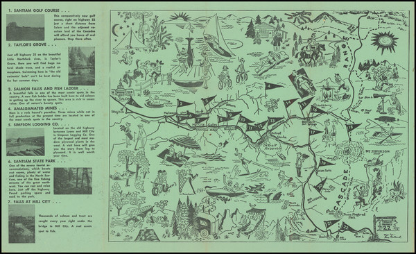 51-Oregon and Pictorial Maps Map By Gene Holland