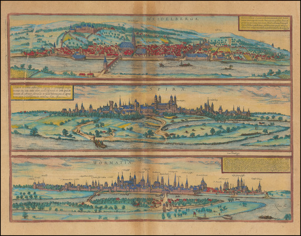 23-Süddeutschland and Mitteldeutschland Map By Georg Braun  &  Frans Hogenberg