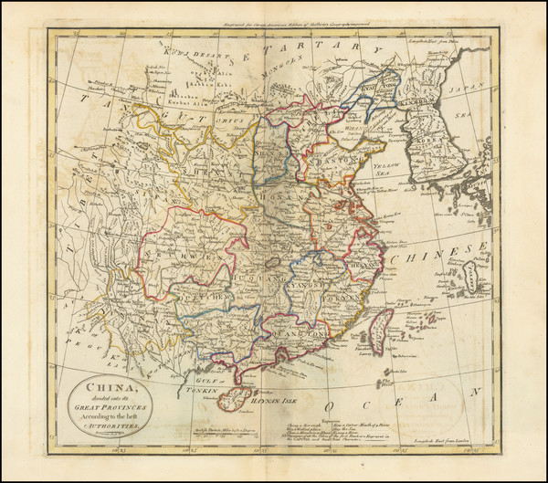 77-China and Korea Map By Mathew Carey