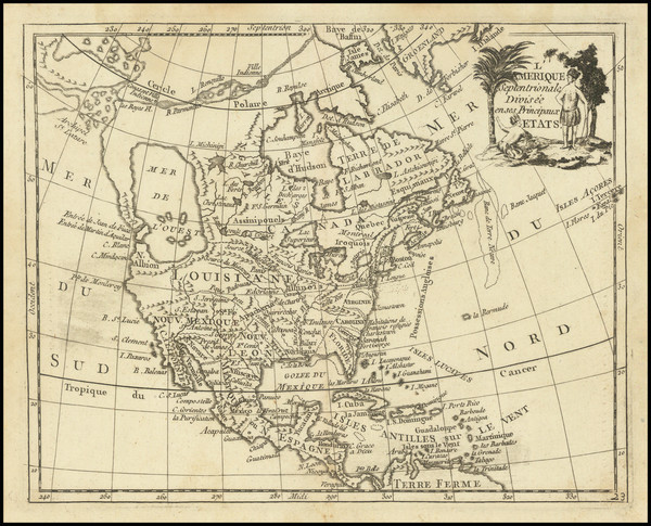 47-North America Map By De la Porte