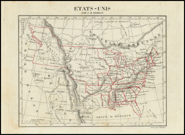 27-United States and Missouri Map By Aristide Michel Perrot