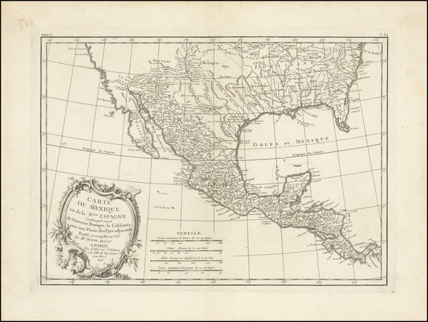 25-South, Texas, Southwest and Mexico Map By Jean Lattré