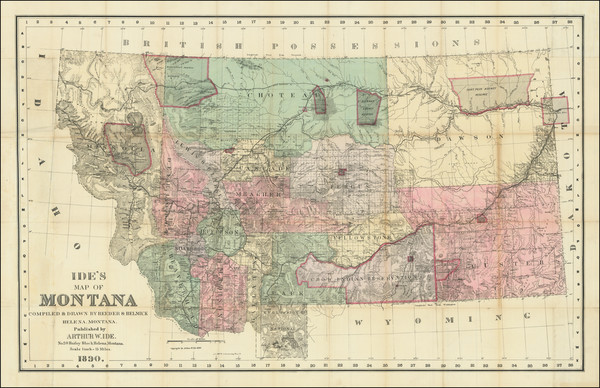 96-Montana Map By Arthur W. Ide