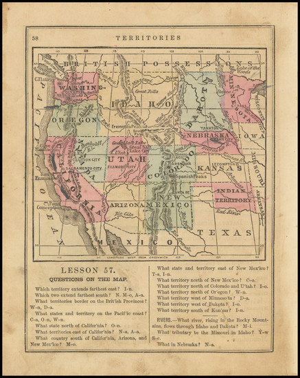 3-Plains, North Dakota, South Dakota, Southwest, Rocky Mountains, Idaho and Wyoming Map By Anonym