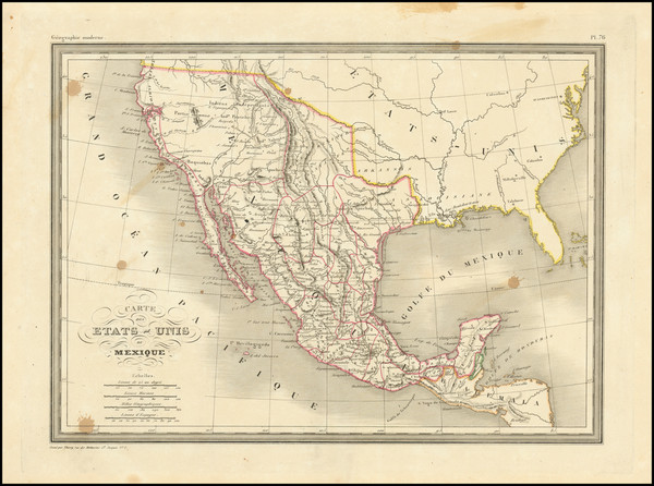 44-Texas, Southwest and Mexico Map By Conrad Malte-Brun