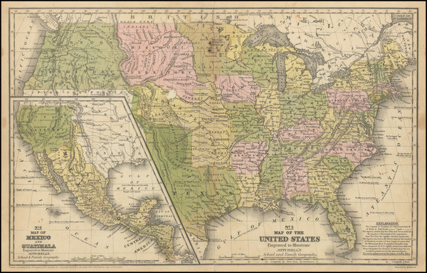 41-United States Map By Samuel Augustus Mitchell