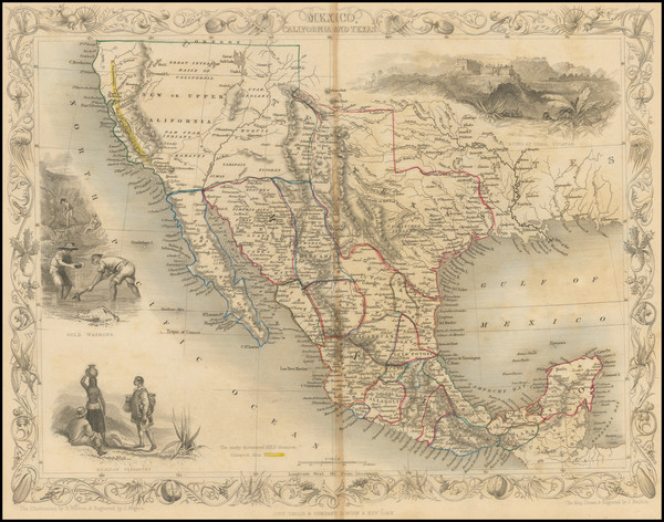 88-Texas, Southwest, Rocky Mountains, Mexico and California Map By John Tallis