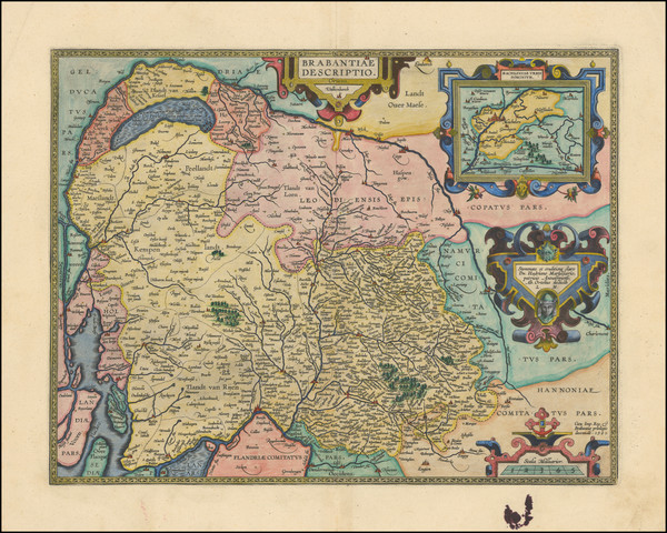 35-Netherlands and Belgium Map By Abraham Ortelius