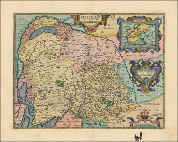 82-Netherlands and Belgium Map By Abraham Ortelius