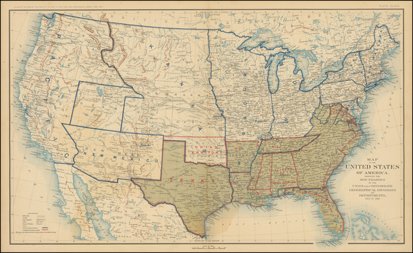 14-United States and Civil War Map By Julius Bien & Co. Lith. N.Y. 