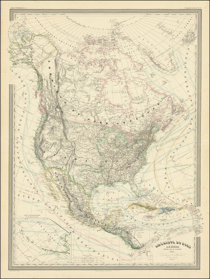 42-United States and North America Map By Adolphe Hippolyte Dufour