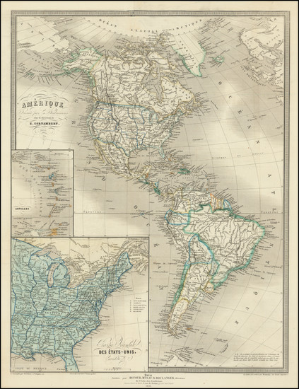 68-America Map By E. Cortambert