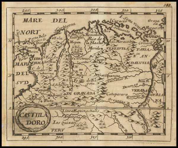 67-Colombia Map By Pierre Du Val / Johann Hoffmann