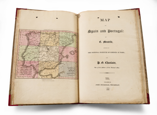 83-Spain, Portugal and Atlases Map By John Stockdale / Edme Mentelle