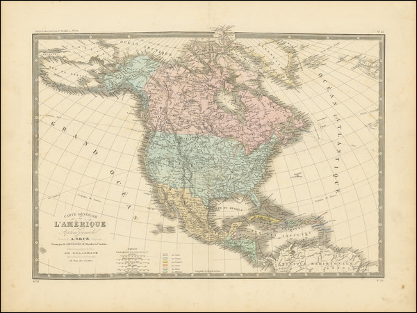 76-North America Map By Adrien-Hubert Brué / E. Levasseur