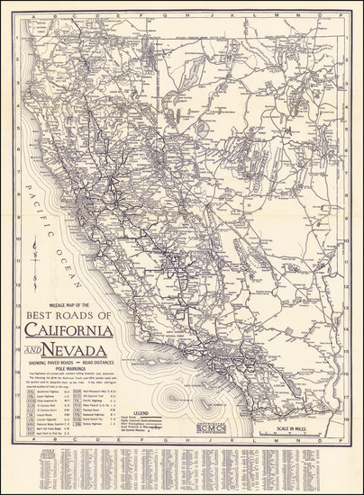 93-Nevada and California Map By The Clason Map Company