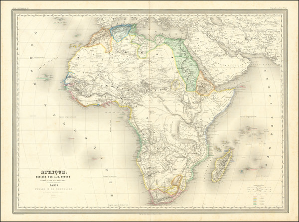 57-Africa Map By Adolphe Hippolyte Dufour