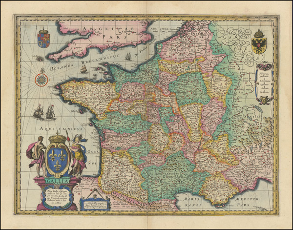 90-France Map By Willem Janszoon Blaeu