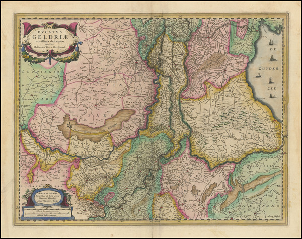 66-Netherlands Map By Henricus Hondius