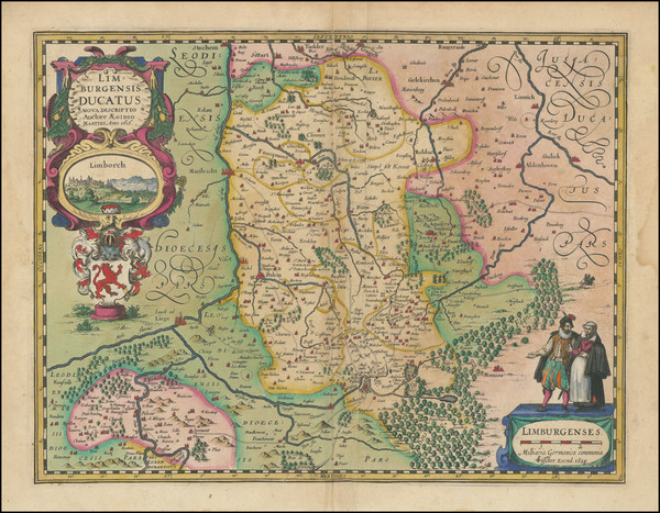 66-Netherlands and Belgium Map By Claes Janszoon Visscher