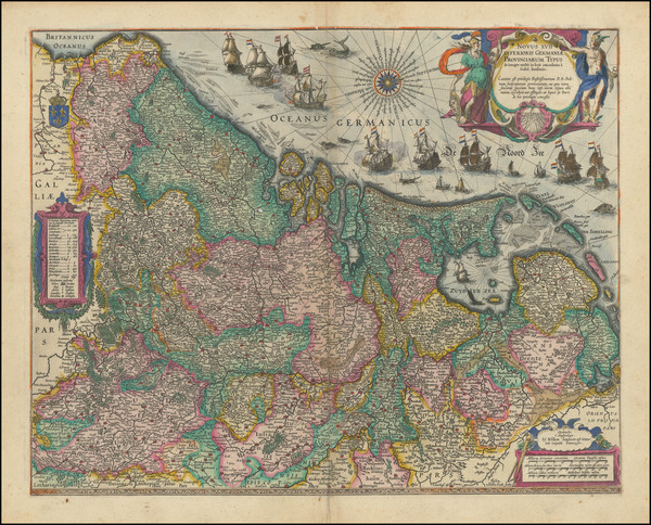 16-Netherlands and Belgium Map By Willem Janszoon Blaeu