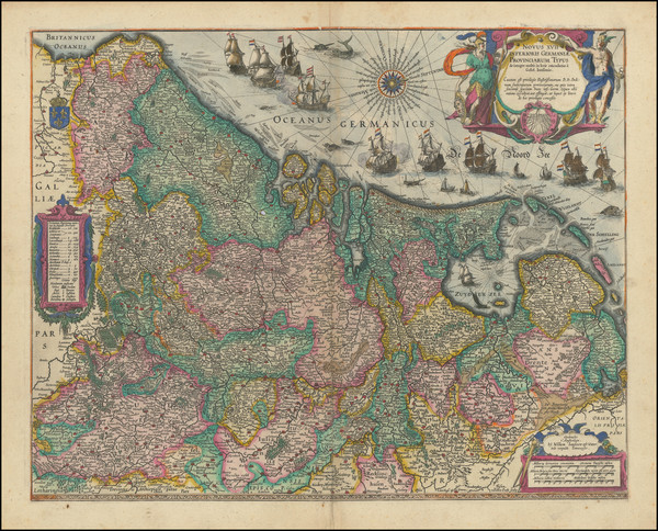 64-Netherlands and Belgium Map By Willem Janszoon Blaeu