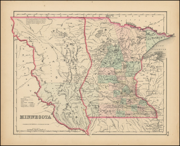 57-Minnesota Map By Joseph Hutchins Colton