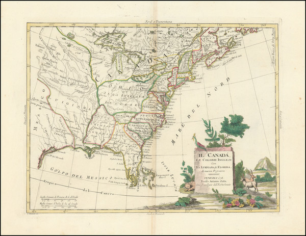67-United States and American Revolution Map By Antonio Zatta