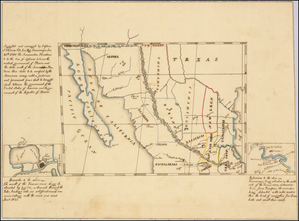 94-Texas, Southwest, Arizona, New Mexico, Mexico, Baja California and California Map By John Willi