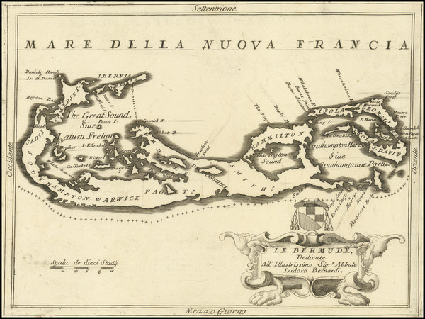 34-Bermuda Map By Vincenzo Maria Coronelli