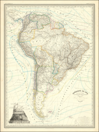 87-South America Map By Adolphe Hippolyte Dufour