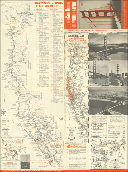 97-California and San Francisco & Bay Area Map By Redwood Empire Association 