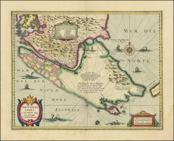 98-Argentina and Chile Map By Henricus Hondius