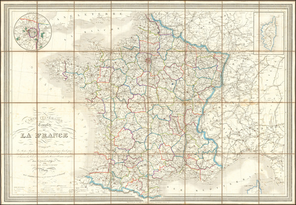 76-France Map By Auguste Logerot