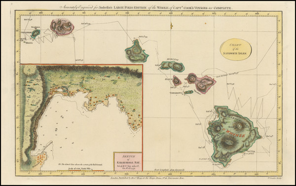 66-Hawaii and Hawaii Map By James Cook