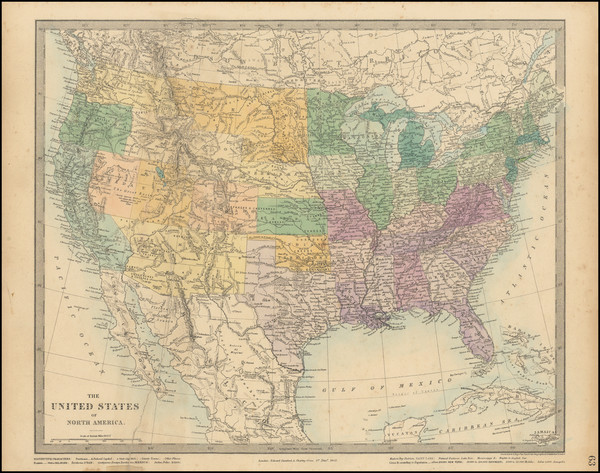 39-United States Map By Edward Stanford