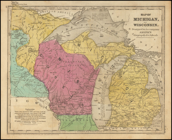 31-Michigan, Minnesota and Wisconsin Map By Roswell C. Smith