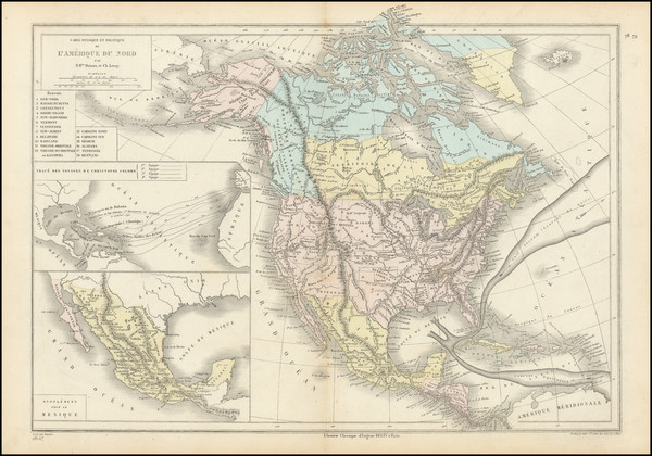 32-North America and Mexico Map By Drioux et Leroy