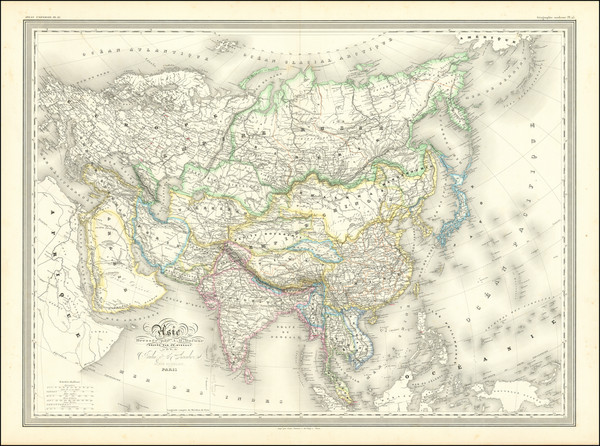 89-Asia Map By Adolphe Hippolyte Dufour