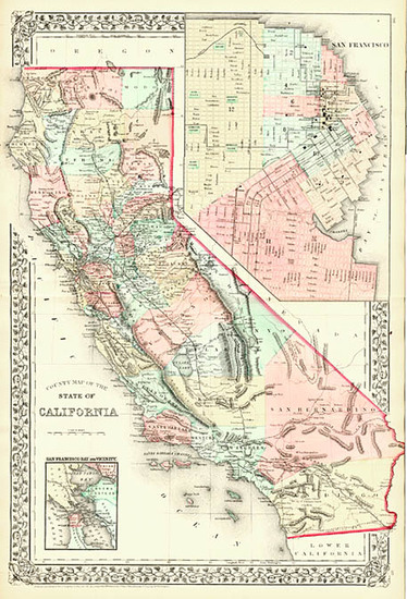 84-California Map By Samuel Augustus Mitchell Jr.