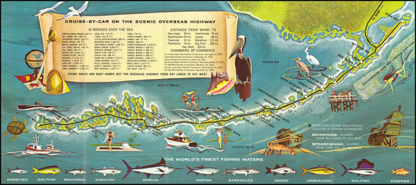 74-Florida and Pictorial Maps Map By Monroe County Advertising Commission