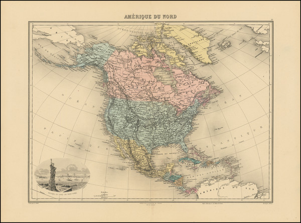 16-North America Map By J. Migeon